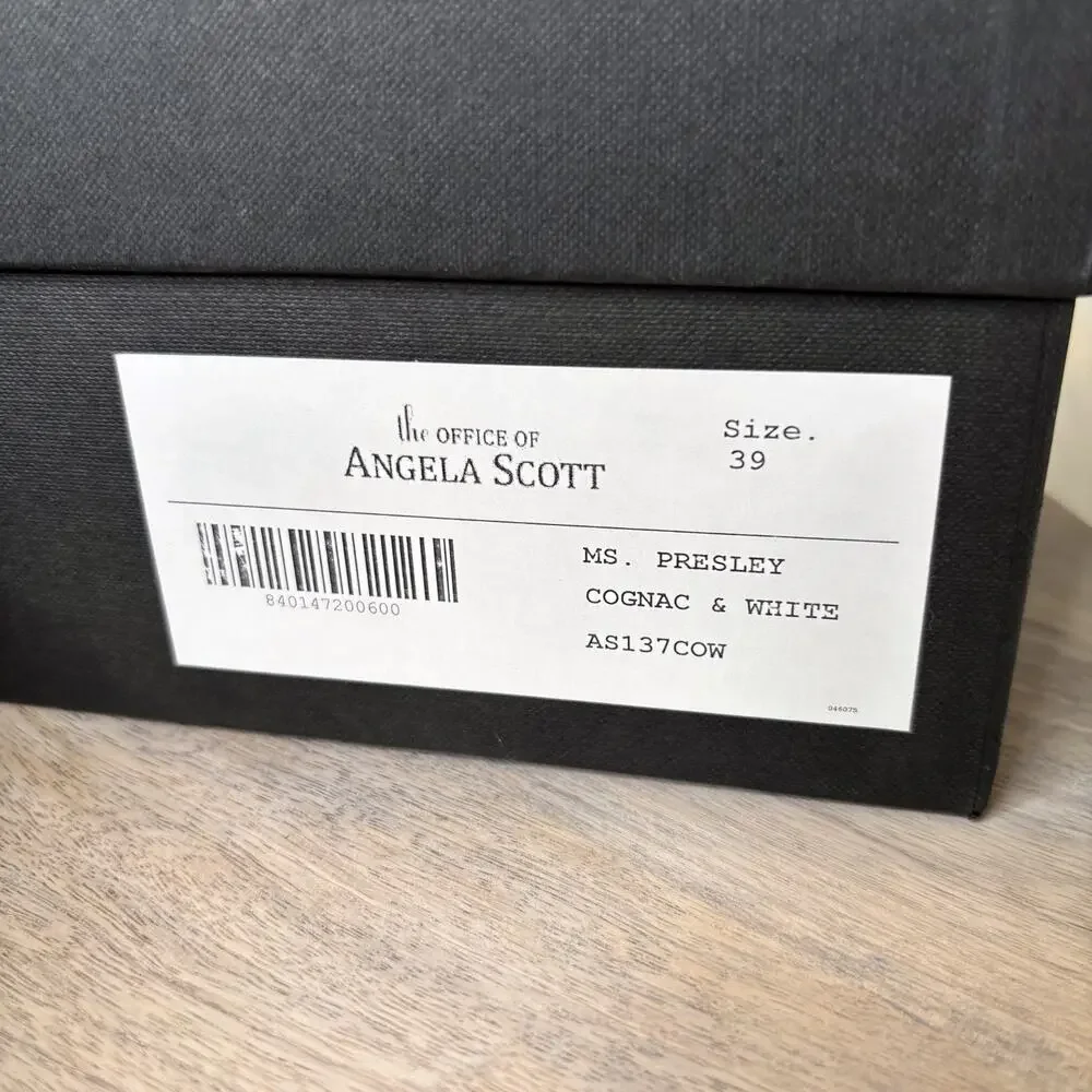 NIB Office of Angela Scott Ms. Presley Brown White Leather Oxford Shoes Size 9
